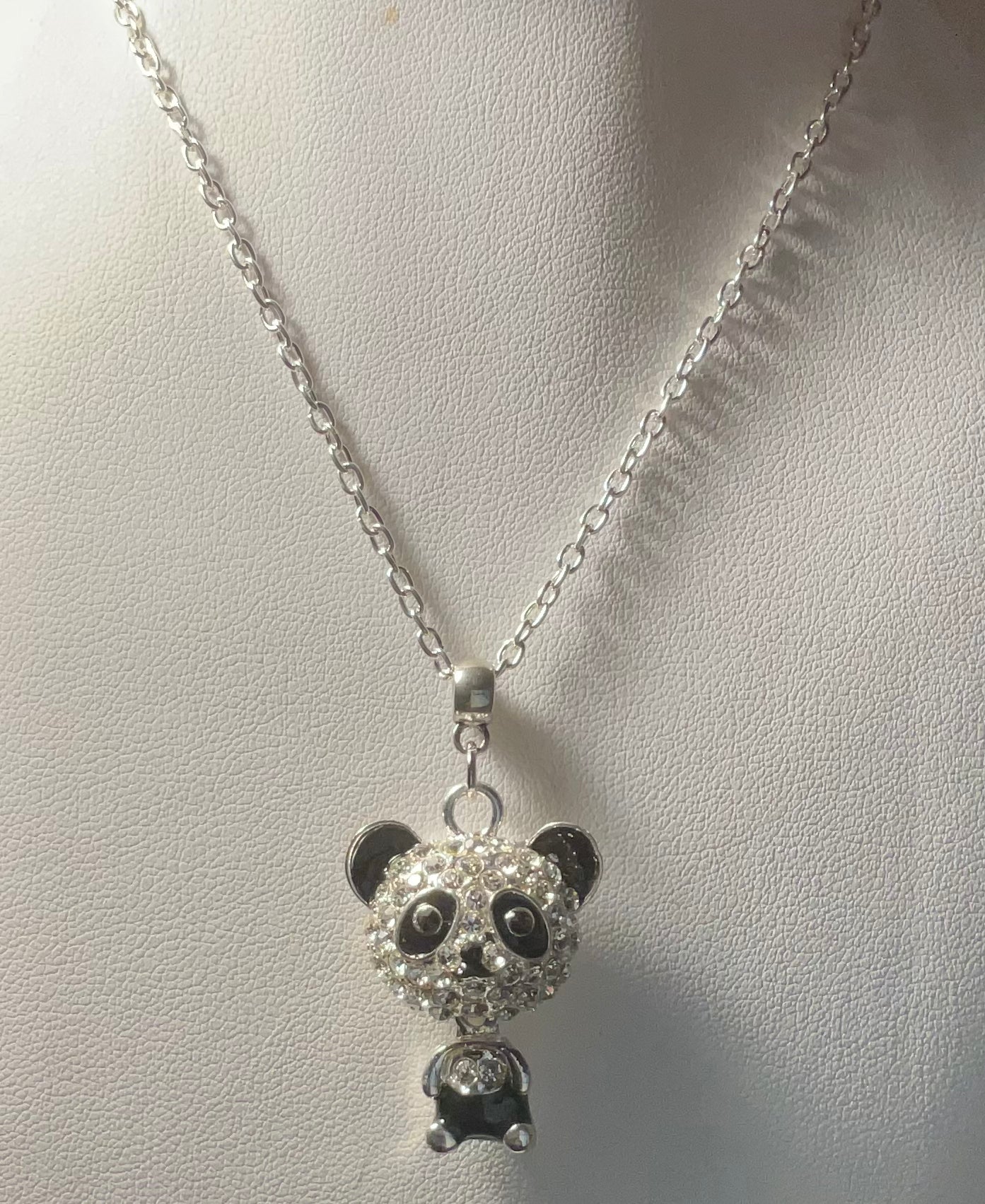 Rhinestone Panda Necklace