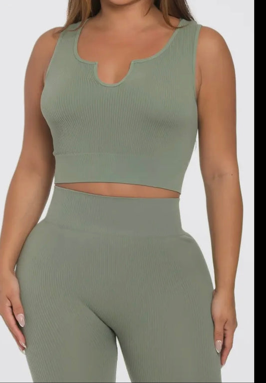 2 Pc Tank Top & Leggings Set