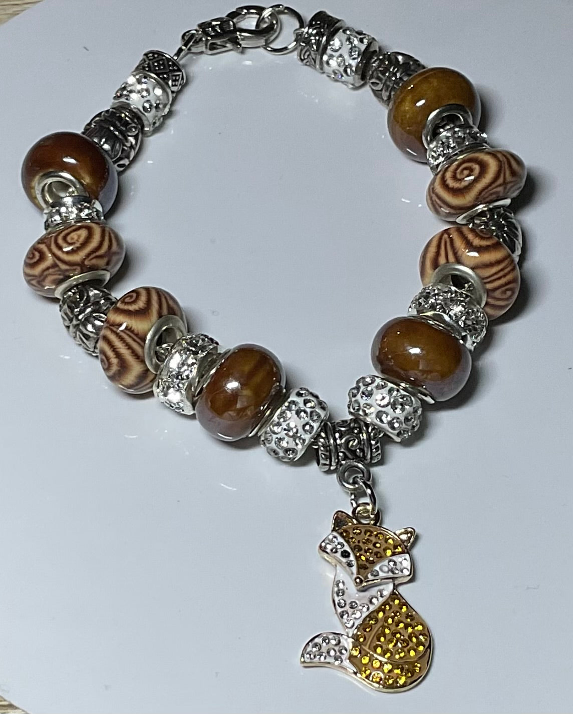 Brown Rhinestone Fox