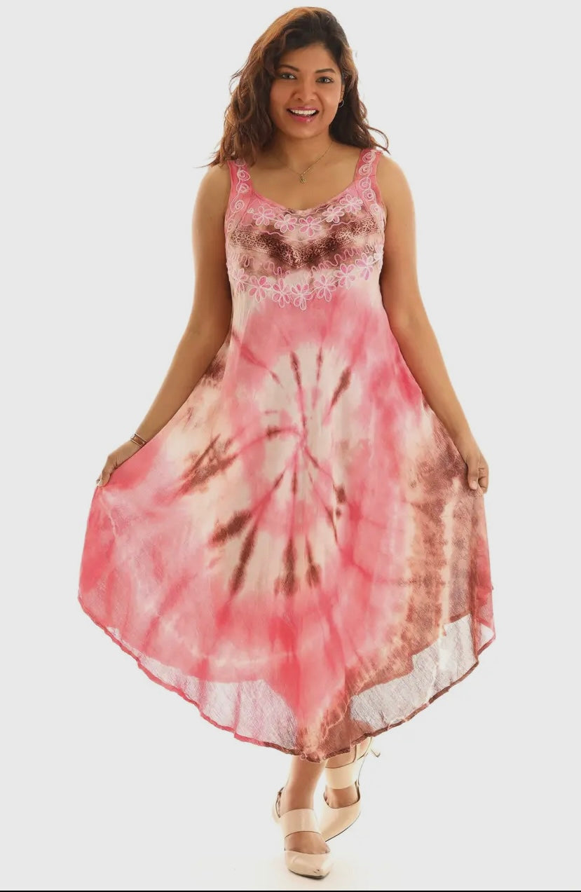 Pink & Brown tie dye dresses