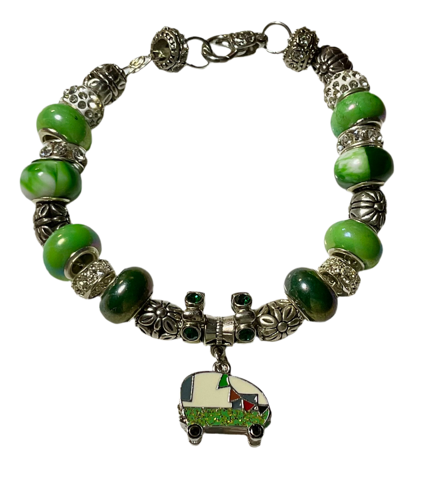 Green Camper Charm Bracelet