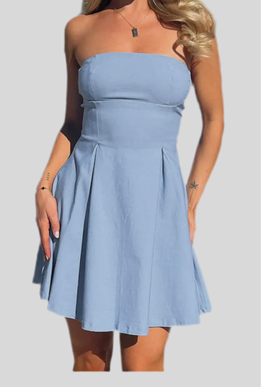Off Shoulder Open Back Mini Dress