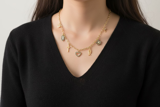 Religious Theme Charm Necklace